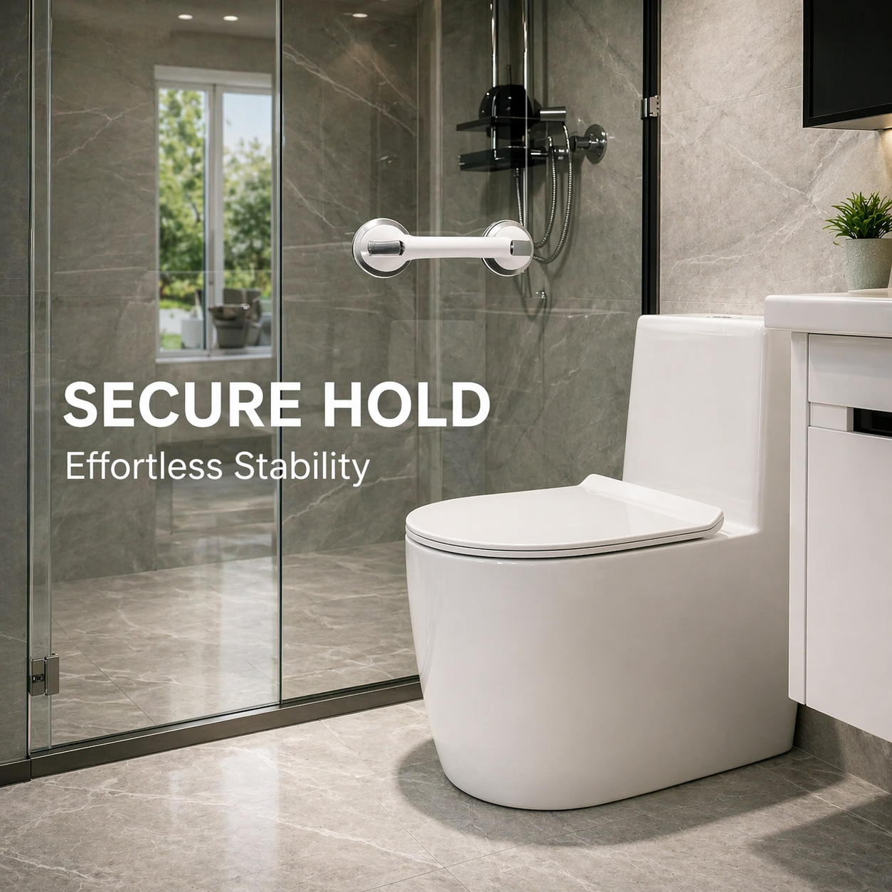 Safebar™ No-Drill Safety Grab Handle & Bathroom Handrail